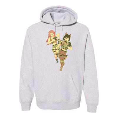 Anime Girl Soldiers Premium Hoodie