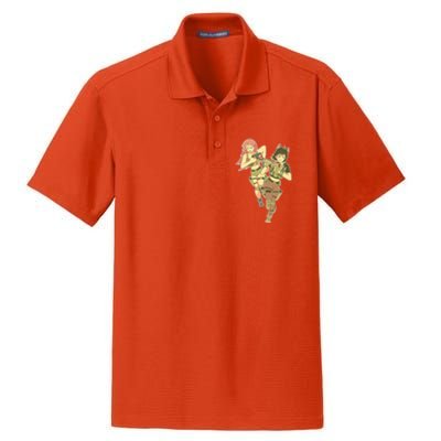 Anime Girl Soldiers Dry Zone Grid Polo