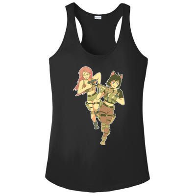 Anime Girl Soldiers Ladies PosiCharge Competitor Racerback Tank