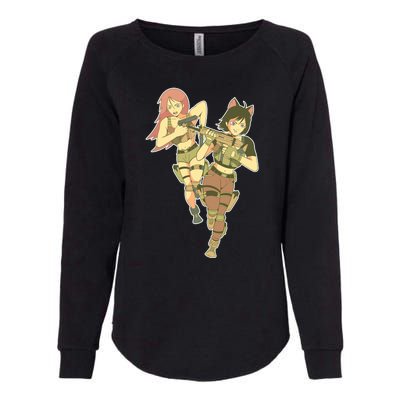 Anime Girl Soldiers Womens California Wash Sweatshirt