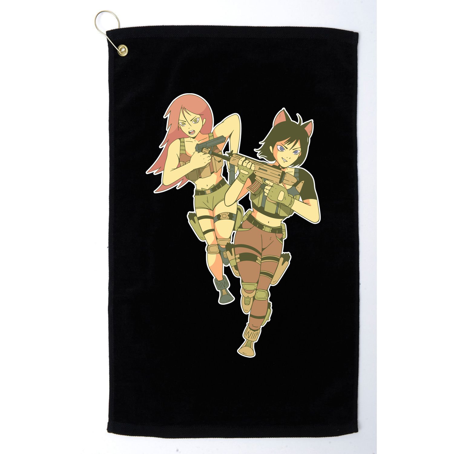 Anime Girl Soldiers Golf Towel