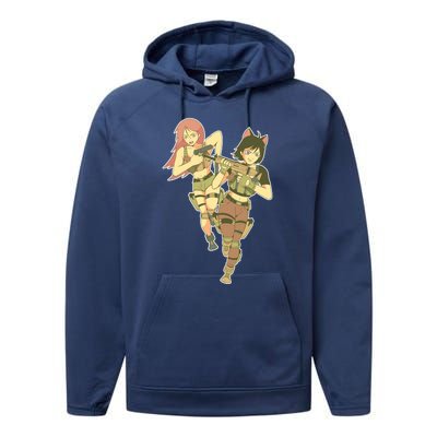 Anime Girl Soldiers Performance Fleece Hoodie