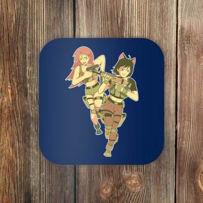 Anime Girl Soldiers Coaster