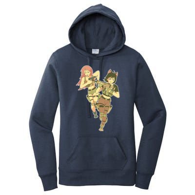 Anime Girl Soldiers Women's Pullover Hoodie