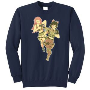 Anime Girl Soldiers Tall Sweatshirt