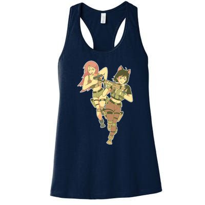 Anime Girl Soldiers Women's Racerback Tank