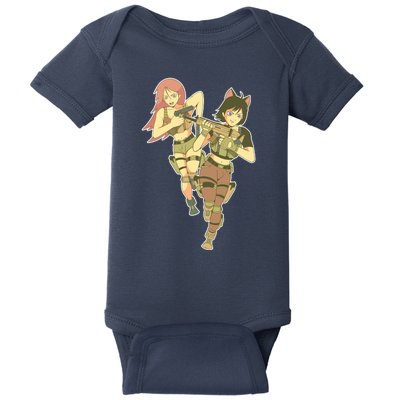 Anime Girl Soldiers Baby Bodysuit