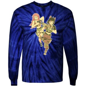 Anime Girl Soldiers Tie-Dye Long Sleeve Shirt