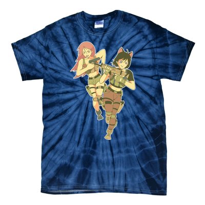 Anime Girl Soldiers Tie-Dye T-Shirt