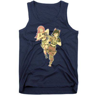 Anime Girl Soldiers Tank Top