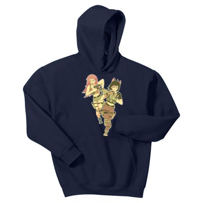 Anime Girl Soldiers Kids Hoodie