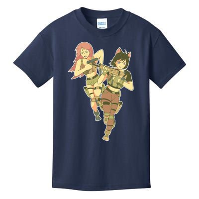 Anime Girl Soldiers Kids T-Shirt