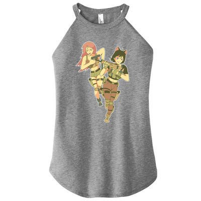 Anime Girl Soldiers Women's Perfect Tri Rocker Tank