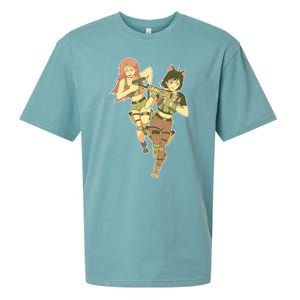 Anime Girl Soldiers Sueded Cloud Jersey T-Shirt