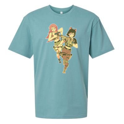 Anime Girl Soldiers Sueded Cloud Jersey T-Shirt