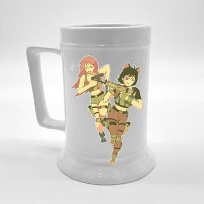 Anime Girl Soldiers Beer Stein