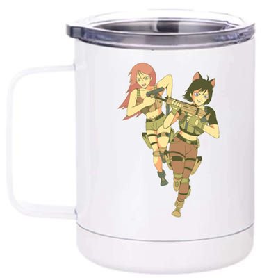 Anime Girl Soldiers 12 oz Stainless Steel Tumbler Cup