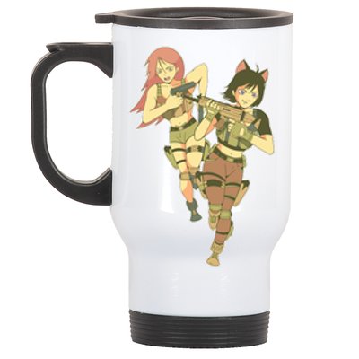 Anime Girl Soldiers Stainless Steel Travel Mug