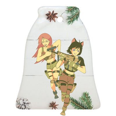 Anime Girl Soldiers Ceramic Bell Ornament