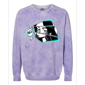 Anime No Eyes Broken Glass Colorblast Crewneck Sweatshirt