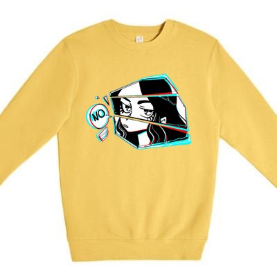 Anime No Eyes Broken Glass Premium Crewneck Sweatshirt