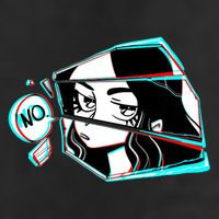 Anime No Eyes Broken Glass 7 Panel Mesh Trucker Snapback Hat