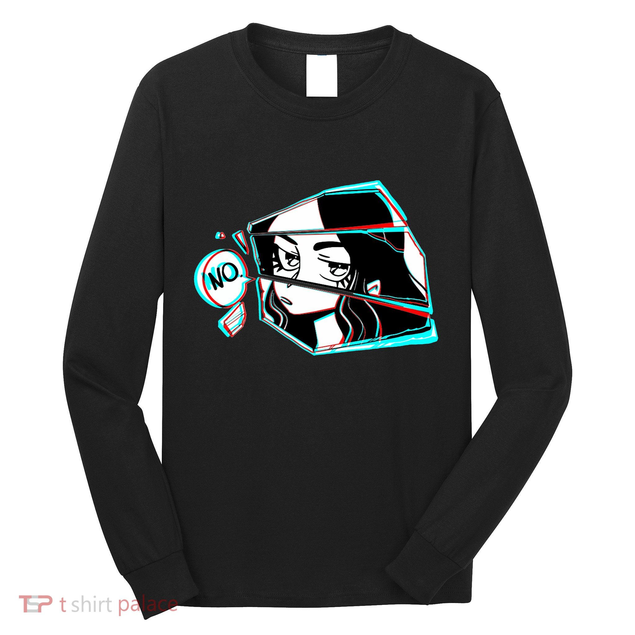 Anime No Eyes Broken Glass Long Sleeve Shirt