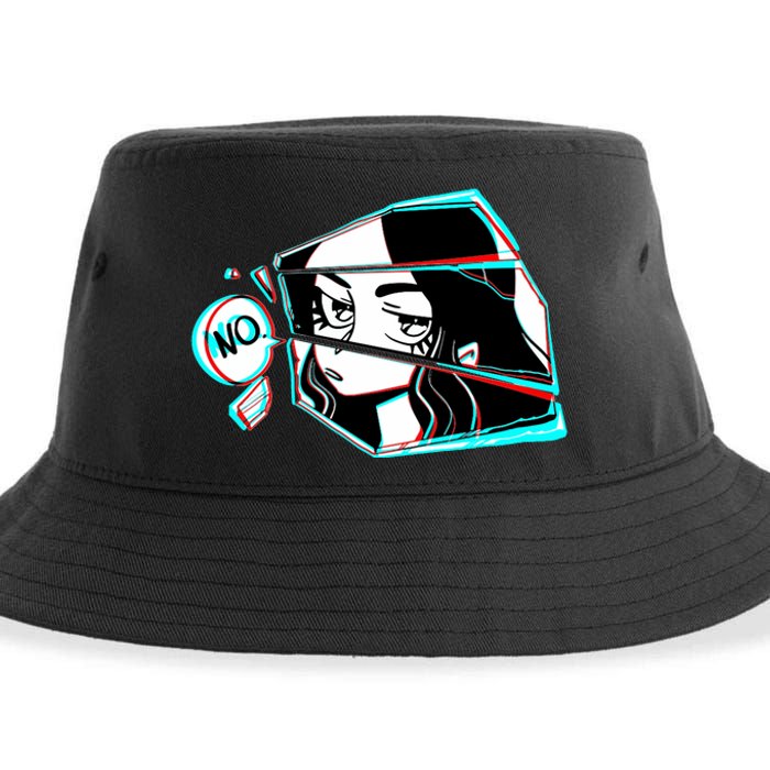 Anime No Eyes Broken Glass Sustainable Bucket Hat