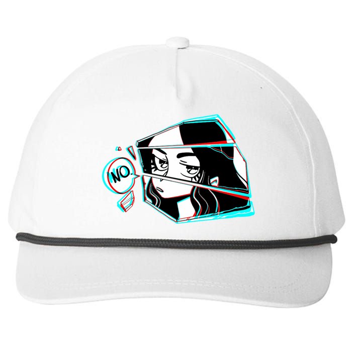 Anime No Eyes Broken Glass Snapback Five-Panel Rope Hat