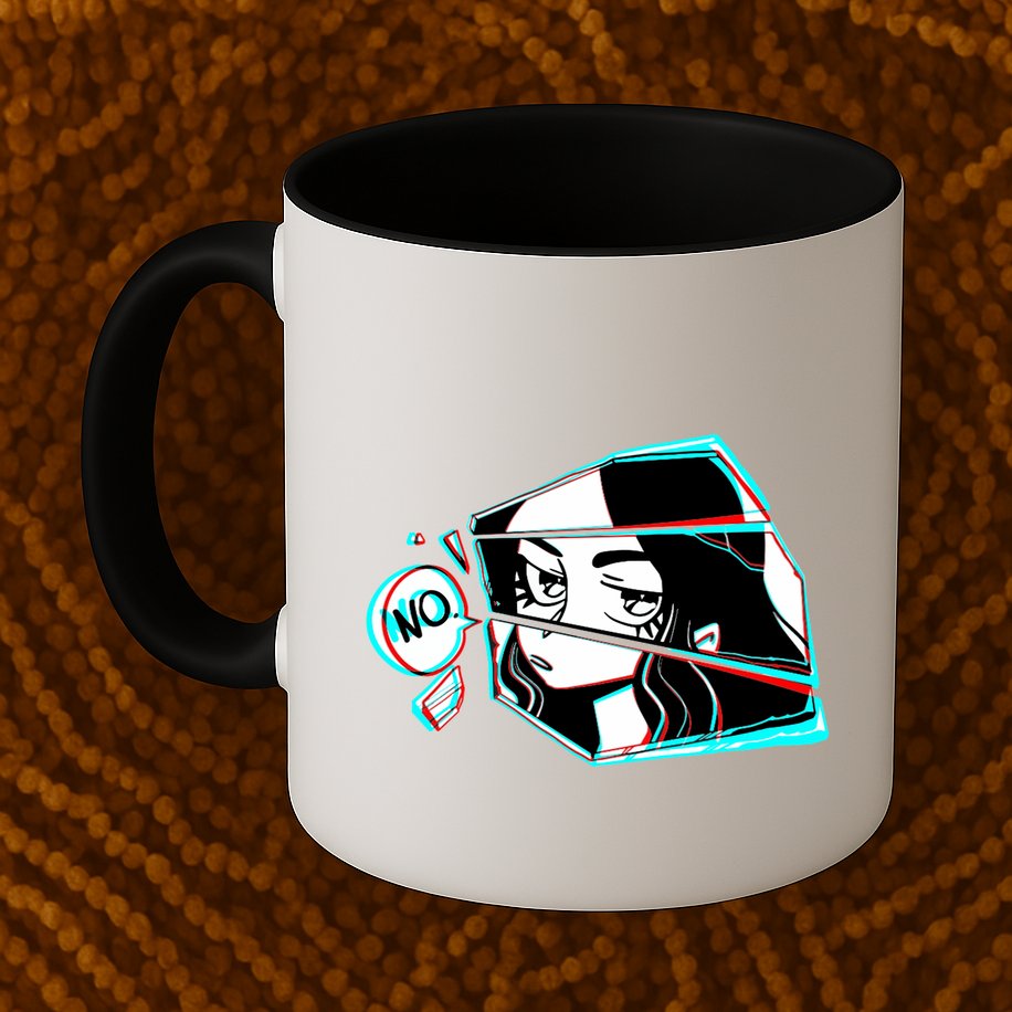 Anime No Eyes Broken Glass Mug