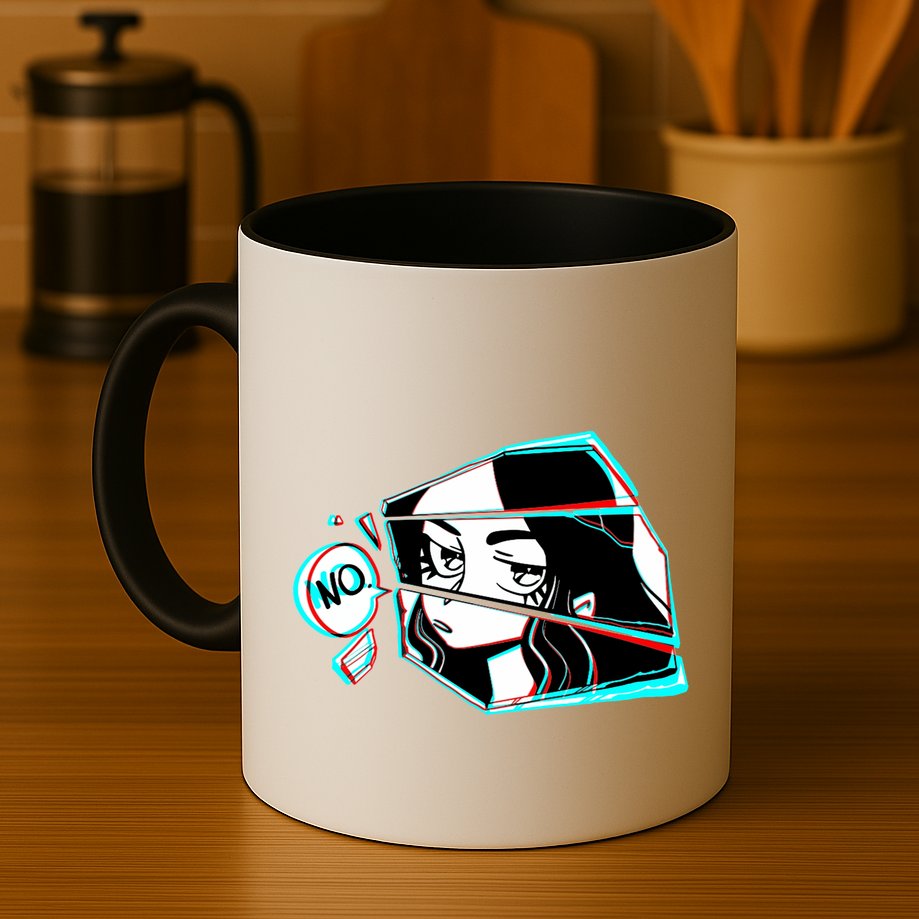 Anime No Eyes Broken Glass Mug