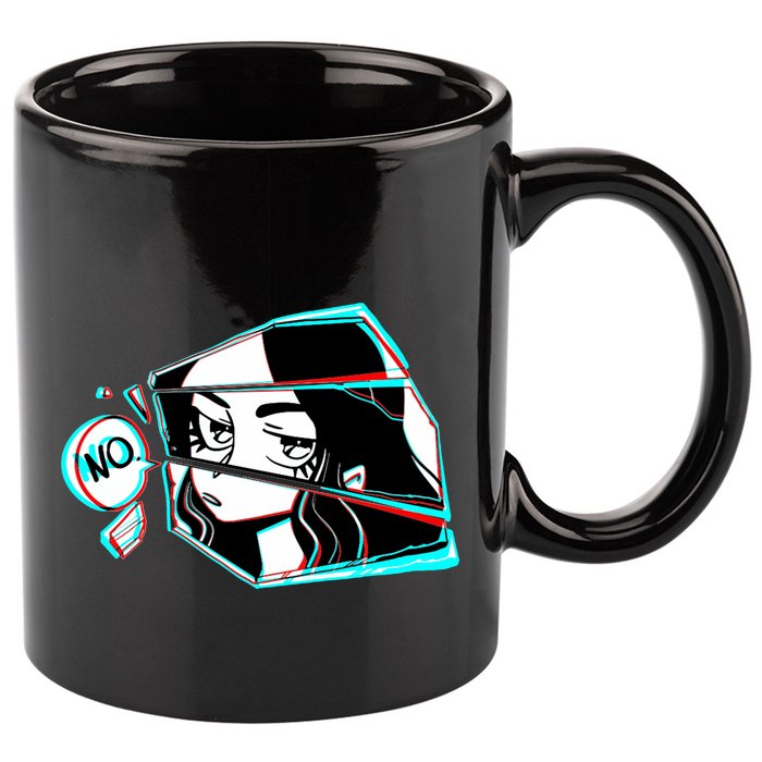 Anime No Eyes Broken Glass 11oz C Handle Ceramic Mug