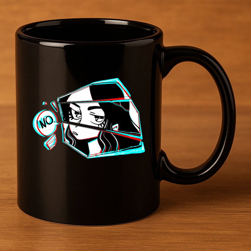 Anime No Eyes Broken Glass 11oz C Handle Ceramic Mug
