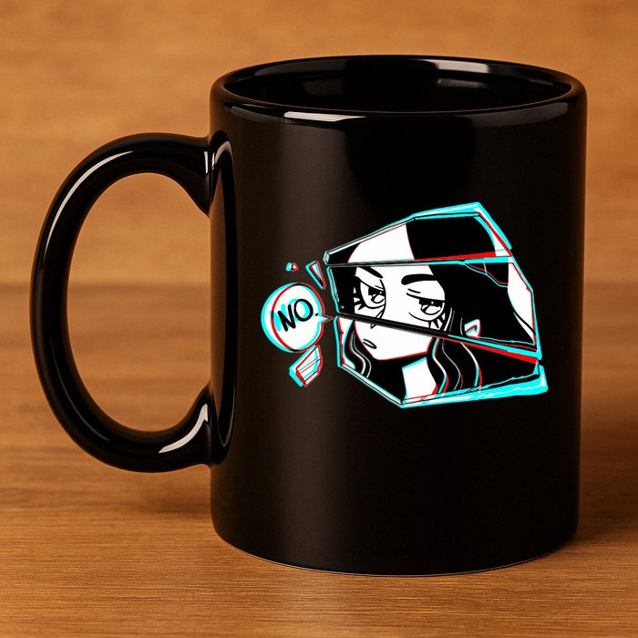 Anime No Eyes Broken Glass 11oz C Handle Ceramic Mug