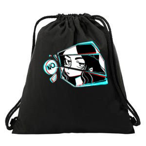 Anime No Eyes Broken Glass Drawstring Bag