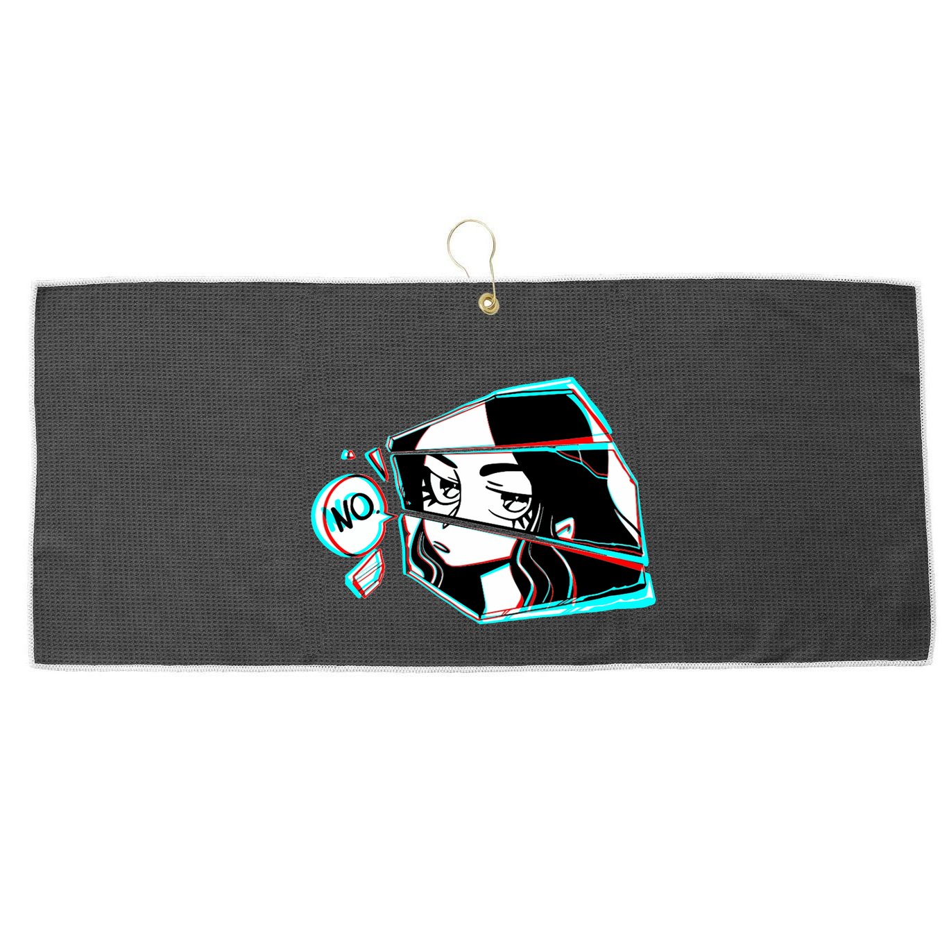 Anime No Eyes Broken Glass Large Microfiber Waffle Golf Towel