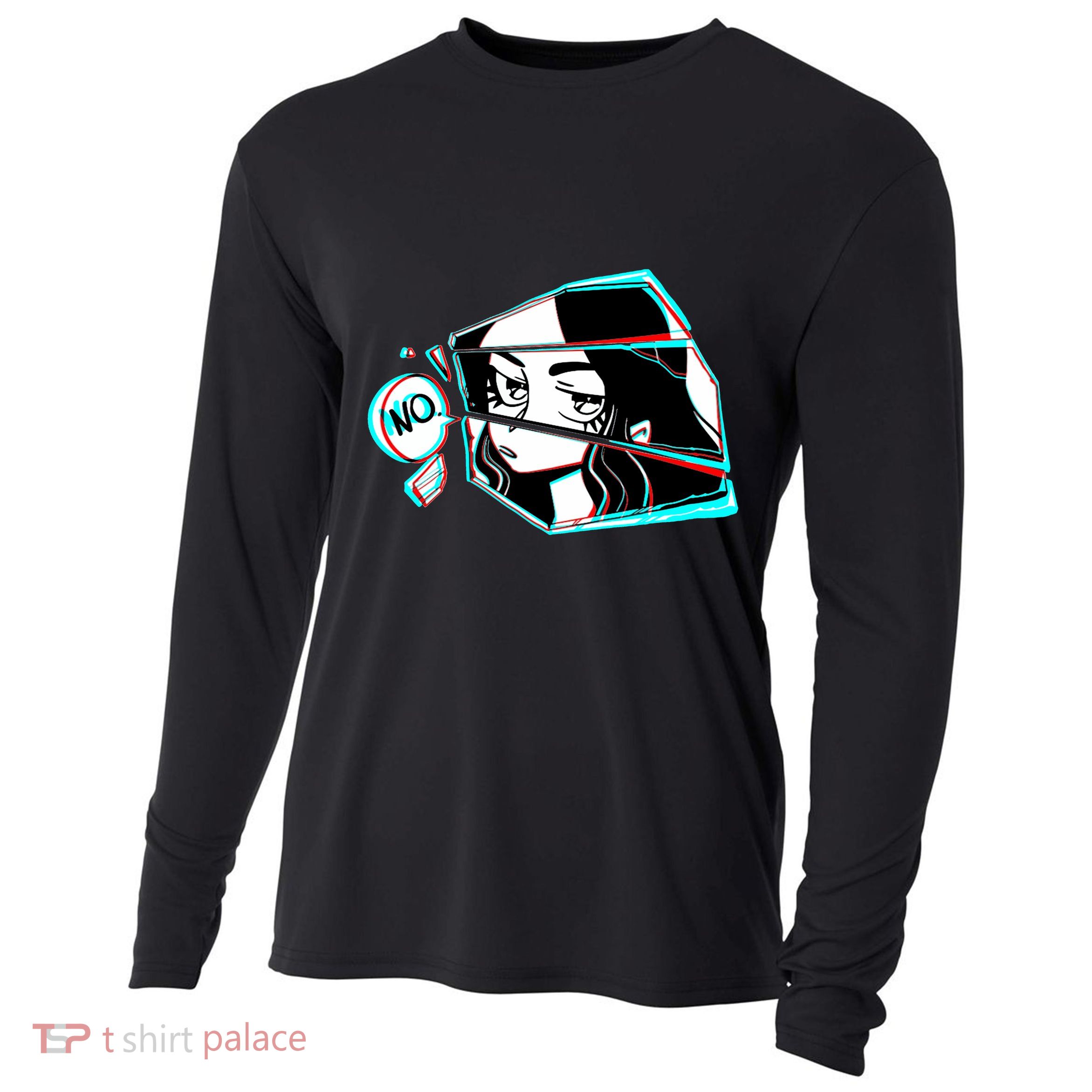 Anime No Eyes Broken Glass Cooling Performance Long Sleeve Crew