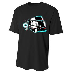 Anime No Eyes Broken Glass Performance Sprint T-Shirt