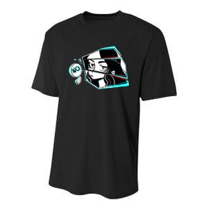 Anime No Eyes Broken Glass Youth Performance Sprint T-Shirt