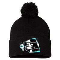 Anime No Eyes Broken Glass Pom Pom 12in Knit Beanie