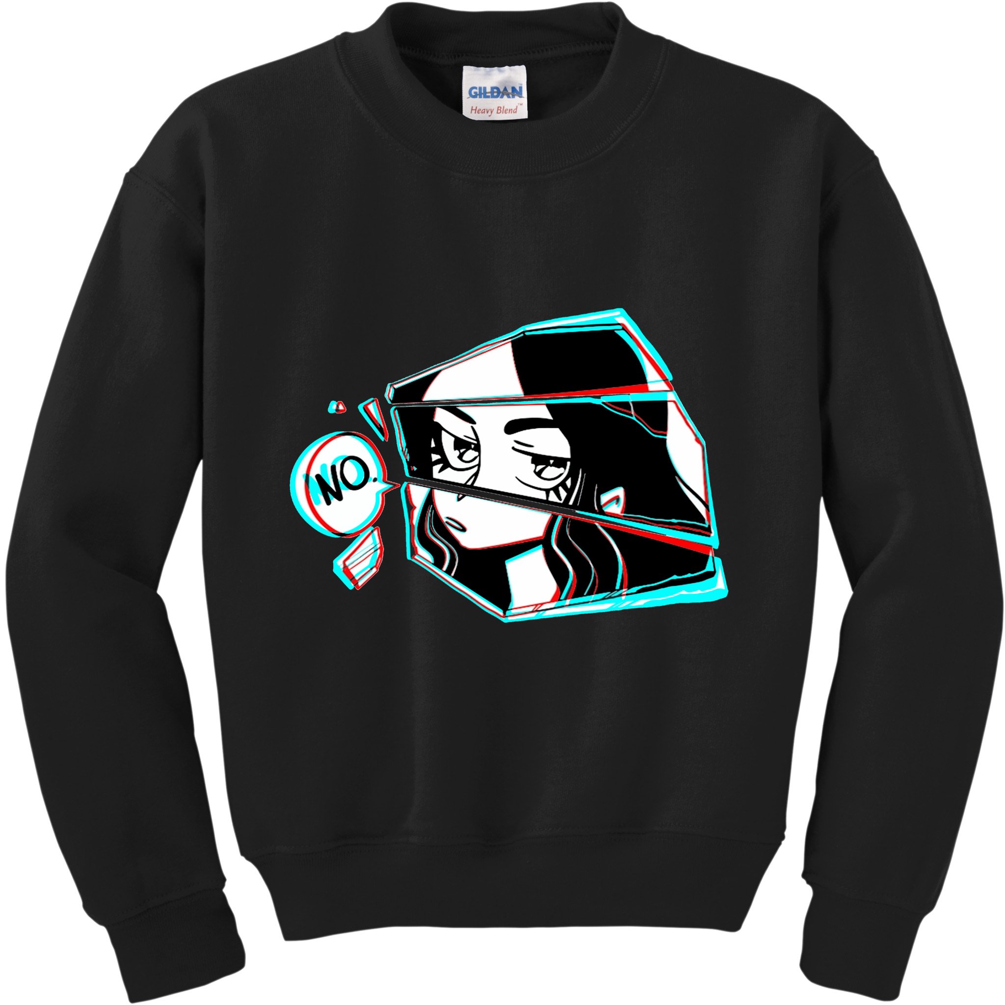 Anime No Eyes Broken Glass Kids Sweatshirt