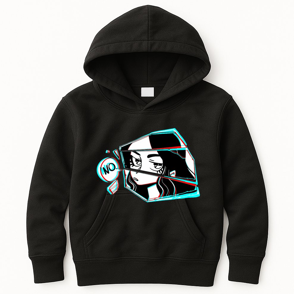 Anime No Eyes Broken Glass Kids Hoodie