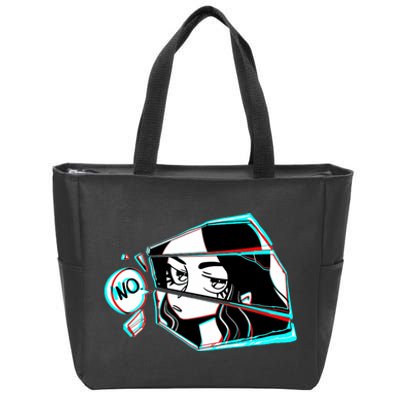 Anime No Eyes Broken Glass Zip Tote Bag