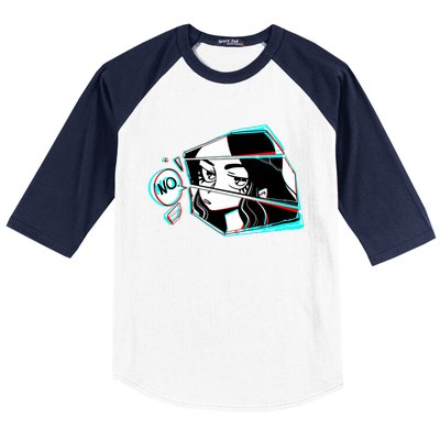 Anime No Eyes Broken Glass Baseball Sleeve Shirt