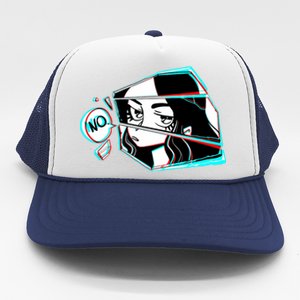 Anime No Eyes Broken Glass Trucker Hat