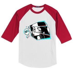 Anime No Eyes Broken Glass Kids Colorblock Raglan Jersey