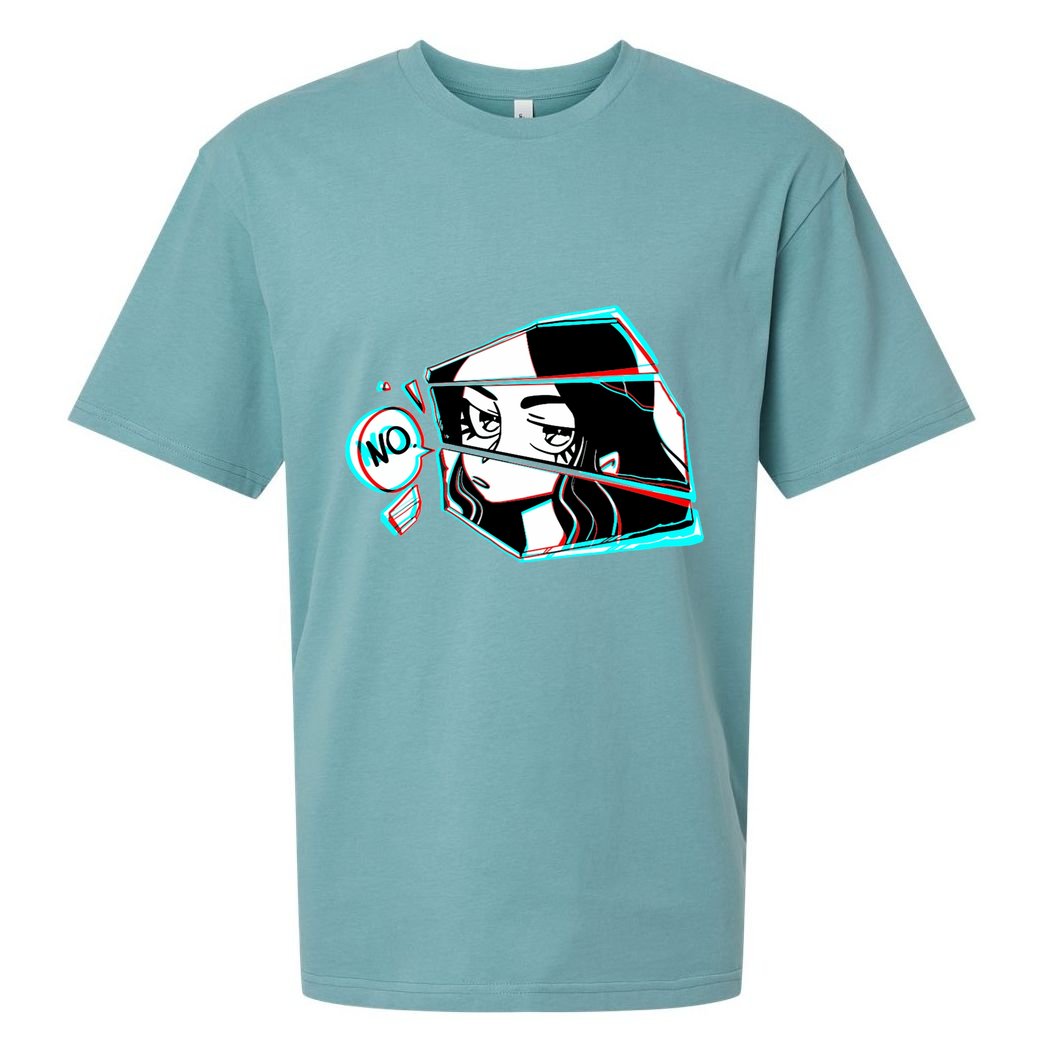 Anime No Eyes Broken Glass Sueded Cloud Jersey T-Shirt