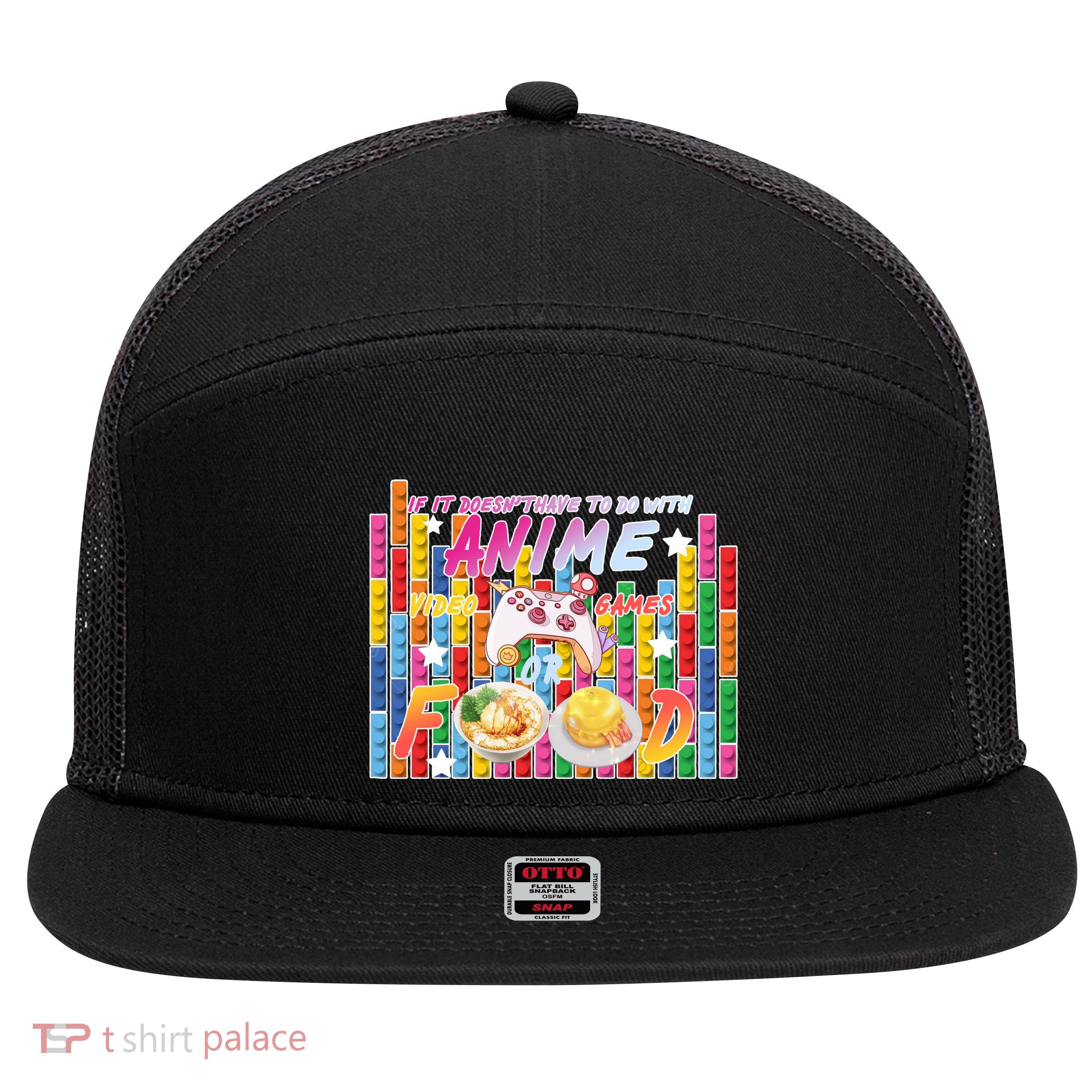 Anime Video Games Food 7 Panel Mesh Trucker Snapback Hat