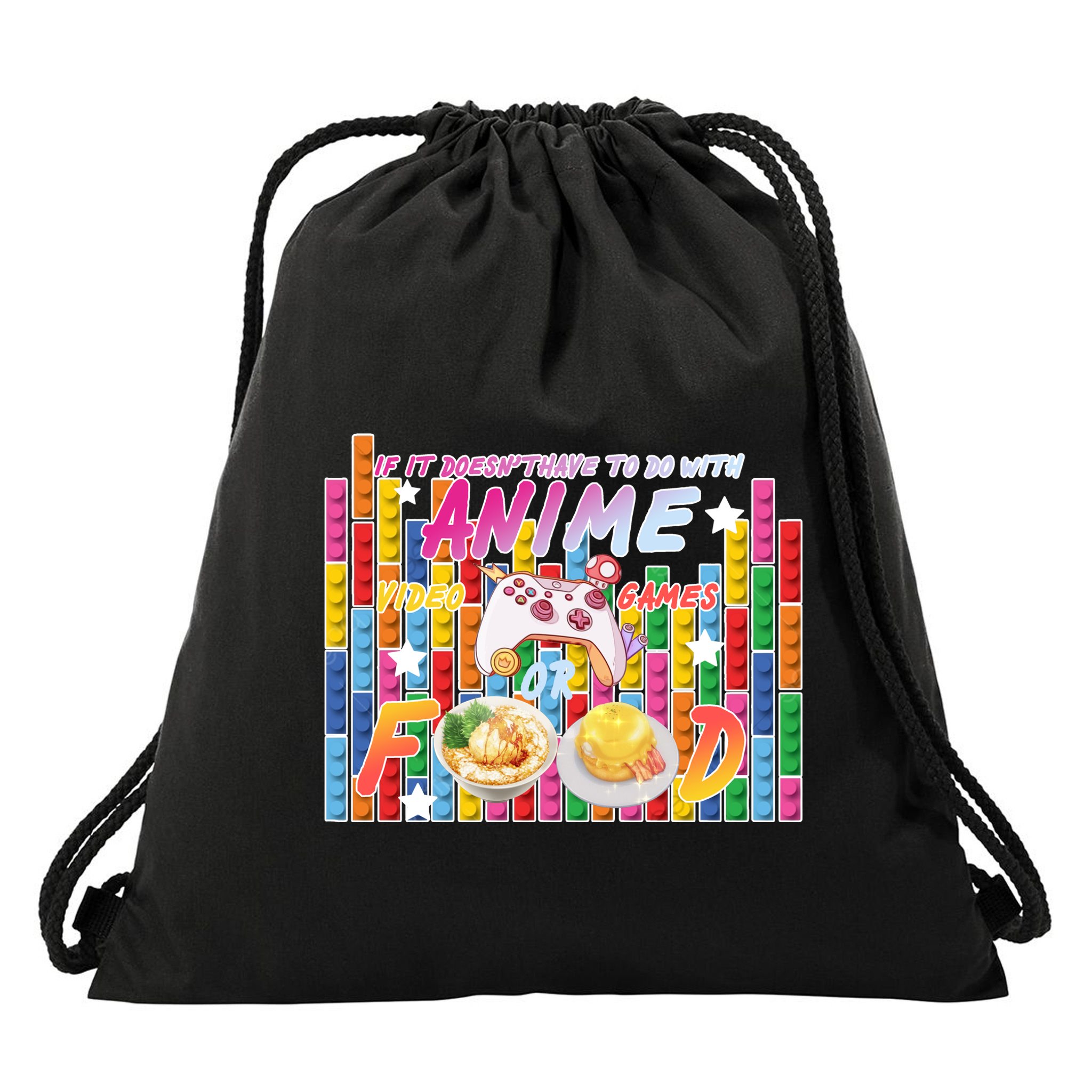 Anime Video Games Food Drawstring Bag