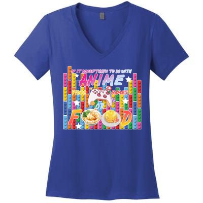 Anime Video Games Food Women's V-Neck T-Shirt